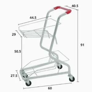 240L American Style Metal Supermarket Shopping Trolley Cart for Hypmarket thumbnail-5