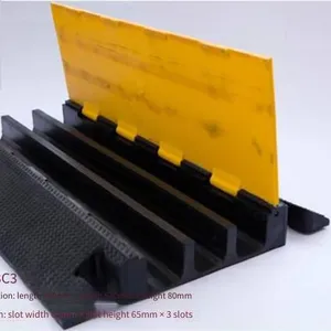 Jiulei Brand Jl-xc-3c3 Road Surface Cable Cover Plate_appearance: Length 800mm × Width 530mm × Height 80mm_inside the Groove: Groove Width 65mm × Groove Height 65mm × 3 Holes thumbnail-1
