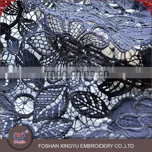 Chinese Factory Custom Pattern Deep Blue Water Soluble Lace for Lady Dress thumbnail-4