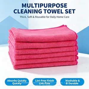 Ready To Ship Microfiber Cleaning Cloths Bulk Pack, Assorted Multi‑Color Super Absorbent Non‑Scratch Household Rags thumbnail-2