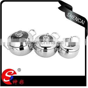 Stainless Steel Belly Soup Pot With Glass Lid/ Casserole Set/ Cooking Stock Pots thumbnail-1