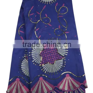 Indian Silk George Lace With Sequins Fabric Material GP1001 Purple thumbnail-1