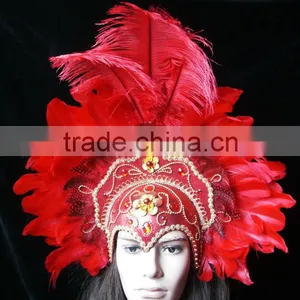Beautiful Headdress With Ostrich Feather for Girls/women/ladies thumbnail-1