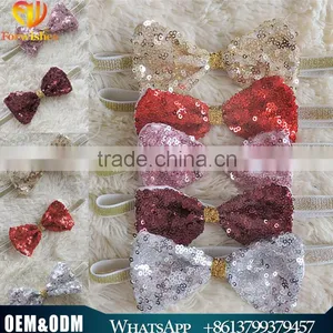 Wholesale Kids Headband Baby Girls Hair Accessories Bow Sequined Headband thumbnail-1