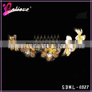 Fashion Jewelry Indian Hair Jewelry Accessories Gold Headwear Hair Comb for Women thumbnail-3