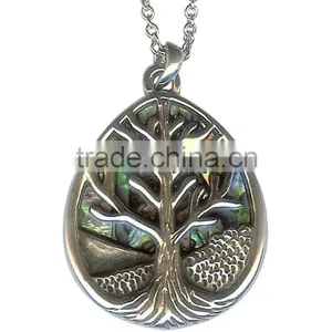 Tree of Life Pendant Necklace With Chain Women's Jewelry 18" Silver Shimmering Tree of Life Pendant thumbnail-1