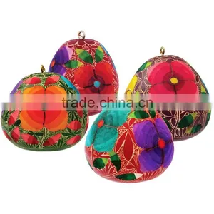 FLOWERS DESIGN PERUVIAN GOURD CRAFT thumbnail-1