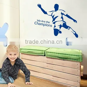 New Arrival We Are The Champions Football Man Wall Sticker Cartoon for Home thumbnail-1