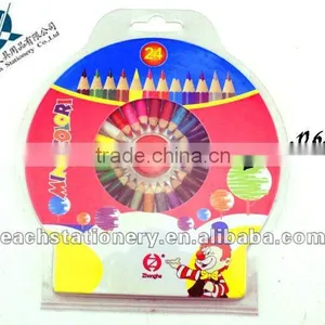 24pcs Mini Color Pencil Set in Plastic Pencil Box With Sharpener thumbnail-1
