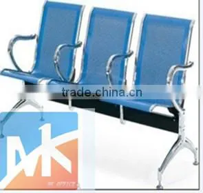 Modern Hair Salon Beautiful High Quality Stainless Steel Light Blue Waiting Room Chairs to Sale for Hairdresser thumbnail-1