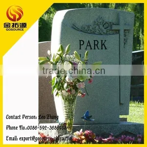 Grey Granite American Tombstone thumbnail-1
