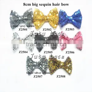8cm Big Sequin Bow, Glitter Butterfly Style Bowknots, Shiny Fabric Hair Bow Tie thumbnail-1