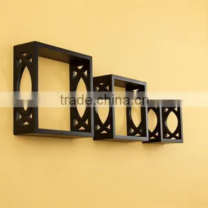 Hot Sale Antique Wooden Wall Cube Shelf for Home Decoration thumbnail-3