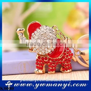 Unique Fashion Cute Crystal Elephant Keychain Rhinestone Animal Key Chains Ring Holder for Women Jewelry K0080 Quality Choice thumbnail-1