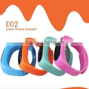 2015 Hot Selling New Model Sport Bluetooth 4.0 Pedometer E02 Smart Bracelet Health Sleep Monitoring Fitness Smart Band thumbnail-3