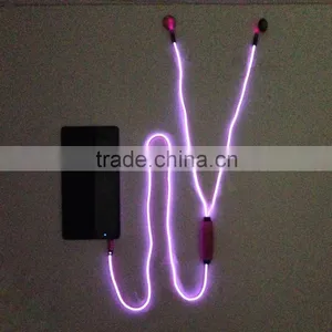 Mobile Phone Accessory Light EL Long Wire Earphone With Microphone thumbnail-6