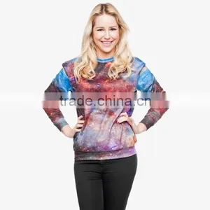Custom Sublimation Galaxy Nebula 3d Digital Print Fullprint Crewneck Sweatshirt Spring Autumn Unisex Custom Oversized Pullover thumbnail-1