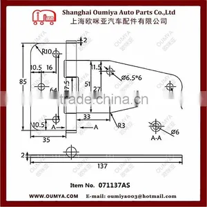 Stainless Steel Truck Toolbox Door Hinge 071137AS thumbnail-3