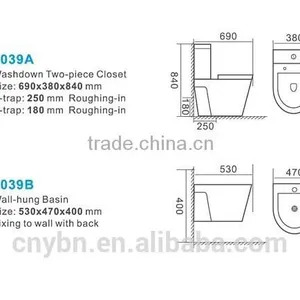 Sanitary Ware Ceramic Bathroom Design Two-piece Toilet thumbnail-3