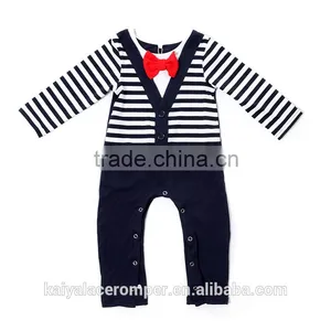 2016 Newborn Baby Cotton Bodysuit Kid Boys Clothing Baby Romper With Bowtie thumbnail-2