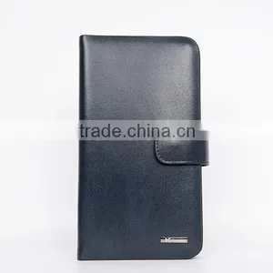 Brown Smooth Leather Men's Carrying Wallet Case Clutch Cell Phone Zippered Pouch thumbnail-1