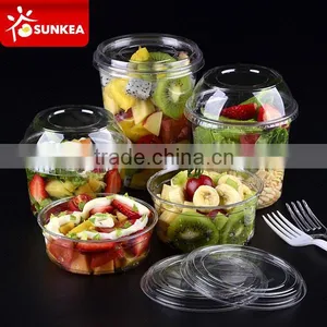 Vegetable Fruit Salad PET Plastic Cup With Lid Quality Choice thumbnail-1