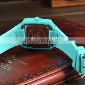 Fashion Men &Women Watches Japan Movement Waterproof Square Silicone Unisex Wristwatch, Vogue Rubber Novelty Jelly Watches thumbnail-6