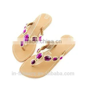 New Womans Artificial Stone Toe Post Ladies Slippers Sandals 2015 thumbnail-6