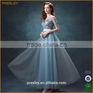 2016 Hot Latest Dress Designs Slim Fit Lace Chiffon Patchwork Dress Women Dresses thumbnail-1