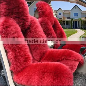Customized Luxury Sheepskin Long Fur Car Seat Covers Lambskin Fur Car Seat Cushion Cover Universal in Winter thumbnail-2