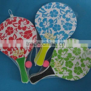 Fashional Wooden Beach Racket With Printing, Wooden Beach Tennis Racket thumbnail-1