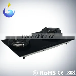Black Crystal Tempered Glass Panel Oil Gas With Timing Gas Stove Manufacturers thumbnail-1