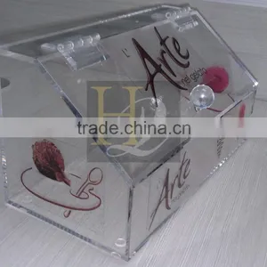 Trendy Eco-friendly Acrylic Silkscreen Printing Candy Cake Acrylic Display Box With Hinged Lid Quality Choice thumbnail-3