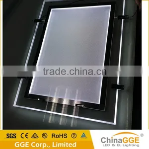 Suspending Cable LED Restaurant Menu Board Backlit Advertising Board Magnetic LED Pocket Double Sided Light Box thumbnail-4