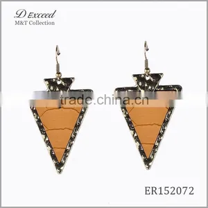 Wholesale Jewelry Fashion Designs Ladies/Women's Punk Style Snake Pattern Leather Triangle Earrings Dangle Earrings thumbnail-5