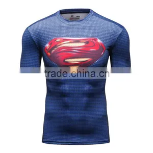 2016 Movie Superman v Bat-man/Wonder Man T-shirt Cool Novelty Tshirt Men Dawn of Justice Tee Sports T-Shirts thumbnail-2