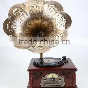2016 New Old Gramophones European Style Wooden Antique Replica Gramophone as Two Color thumbnail-5