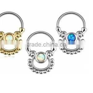 Gems Body Jewelry Fake Nose Hoop Rings Septum Clicker Non Piercing HOT thumbnail-2
