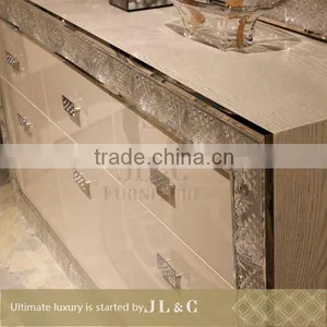 JB14-07 Neo Classic Solid Wood Dresser Cabinet and Mirror With Crystal Decoration From JLC Furniture thumbnail-6