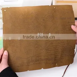 Retro Vintage Pirate Roll Up PU Leather Pen Pencil Case Treasure Map Kid Cosmetic Bag thumbnail-2