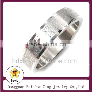 2015 High Polish Christians Bible Jewelry Religious Stainless Steel Father Prayer Padre Nuestro Cross Spanish Word Finger Rings thumbnail-1