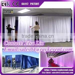 Hotel Hall Telescopic Pole Fittings Pipe and Drape Elegant Wall Backdrop for Sale thumbnail-1