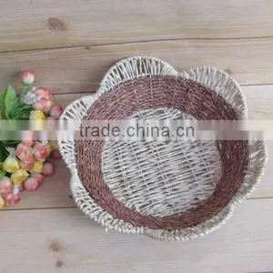 Natural Seagrass Woven Flower Shape Storage Basket thumbnail-1