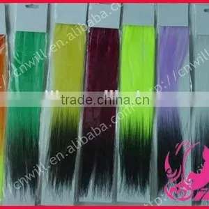 Pretty Three Tone Hair Two Tone Hair Extension Rainbow Clip in Hair Extension thumbnail-4