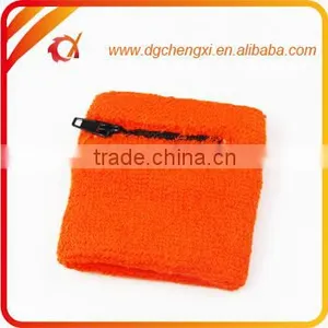 Multi Color Zipper Cotton Sweatband Wristband thumbnail-1