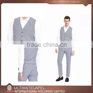 Bospoke Slim Fit Light Grey Latest Design Coat Pant Men Suit thumbnail-1