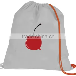 Cheap Custom Logo Printed White Non Woven Drawstring Backpack (FLY-PB004) thumbnail-1