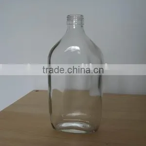 375ml Flat Shape Glass Alocohol& Wine Bottle With Screw Cap thumbnail-1