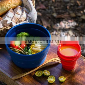 Folding Design Space Saving Food Grade Silicone Multipurpose Bowl thumbnail-2