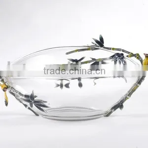 Plate/fruit Plate/fruit Dish/glass Plate Pewter Plate Alloy Plate Glass Dish Fashion Home Decoration thumbnail-1